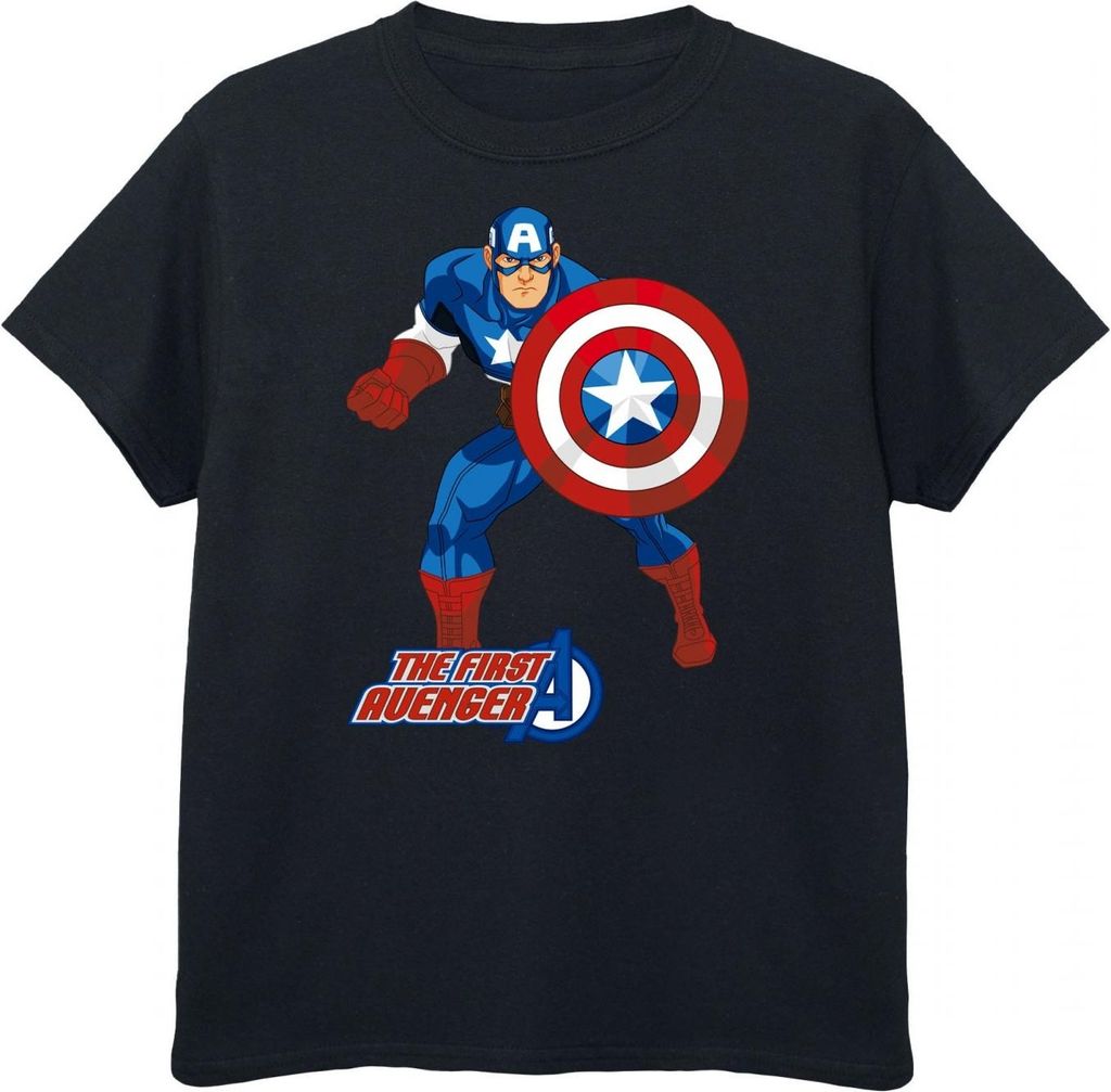 Captain America - "The First Avenger" T-Shirt für Jungen BI336 (128) (Schwarz)