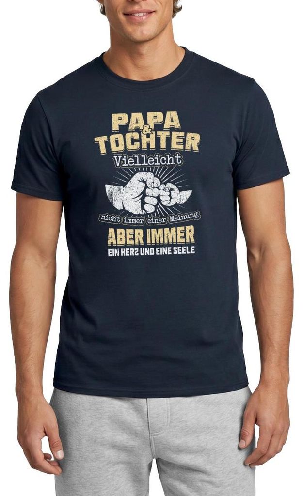 Spreadshirt Papa Und Tochter Ein Herz Und Eine Seele Vatertag Geschenk Männer T-Shirt, M, Navy