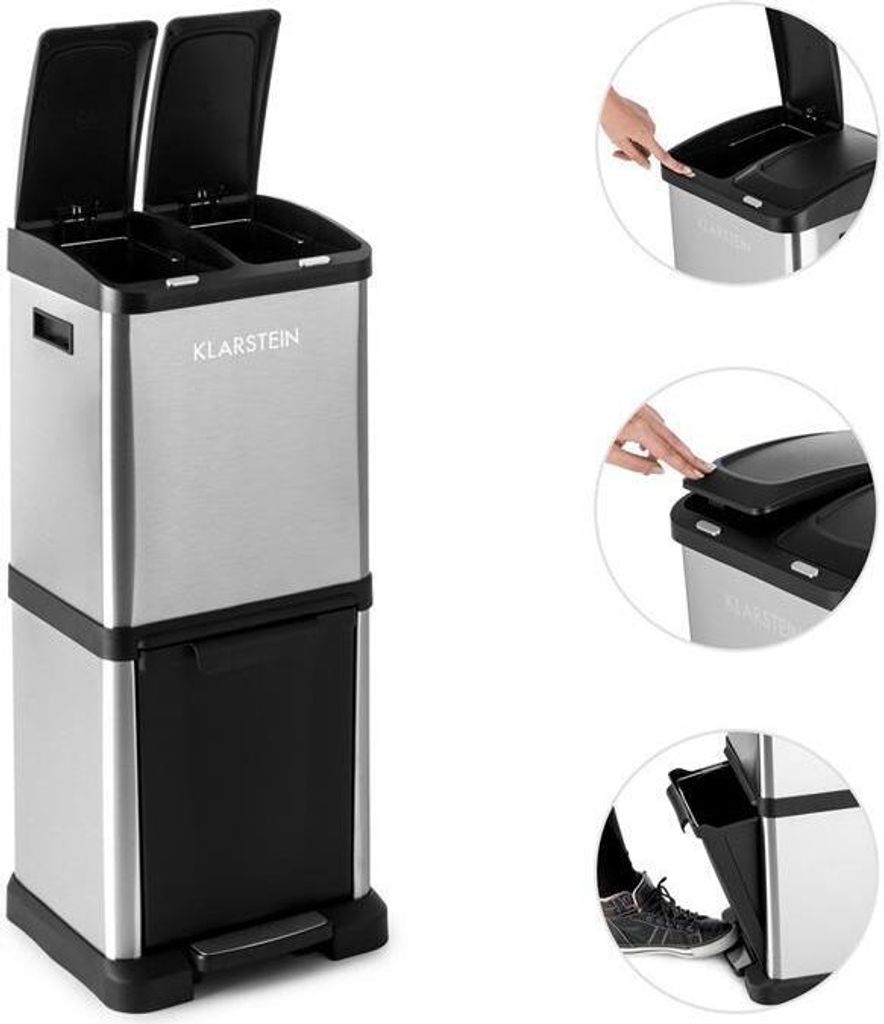 Klarstein Ökosystem2 odpadkový koš, třídič odpadků, 30 l Obrázek produktu 5