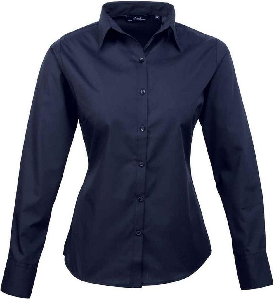 Premier - Bluse für Damen Langärmlig LT4522 (M) (Marineblau)