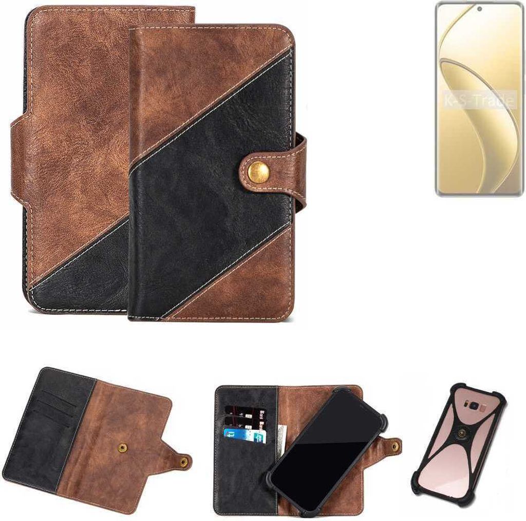 K-S-Trade Handyhülle Schutzhülle Bookstyle Case kompatibel mit Realme 12 Pro+ Klapphülle Cover Hülle Schutztasche 1x