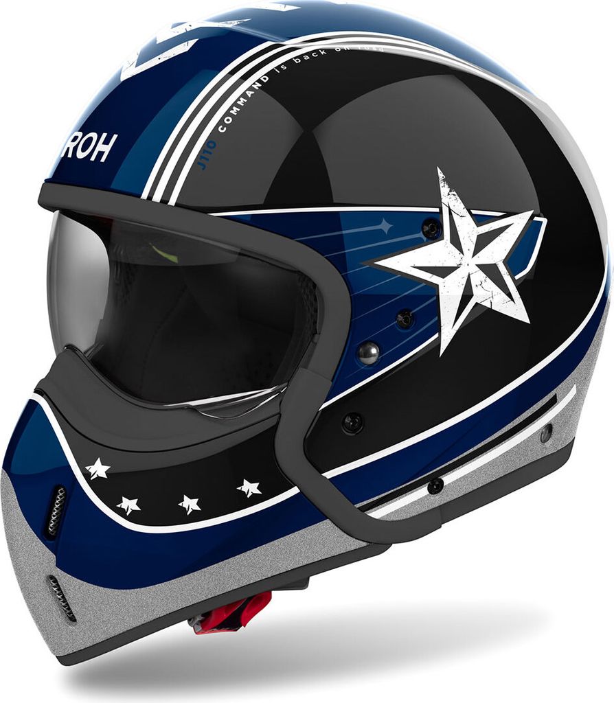 Modular Helm AIROH J 110 Command Schwarz, Blaugrün, Poliert größe L