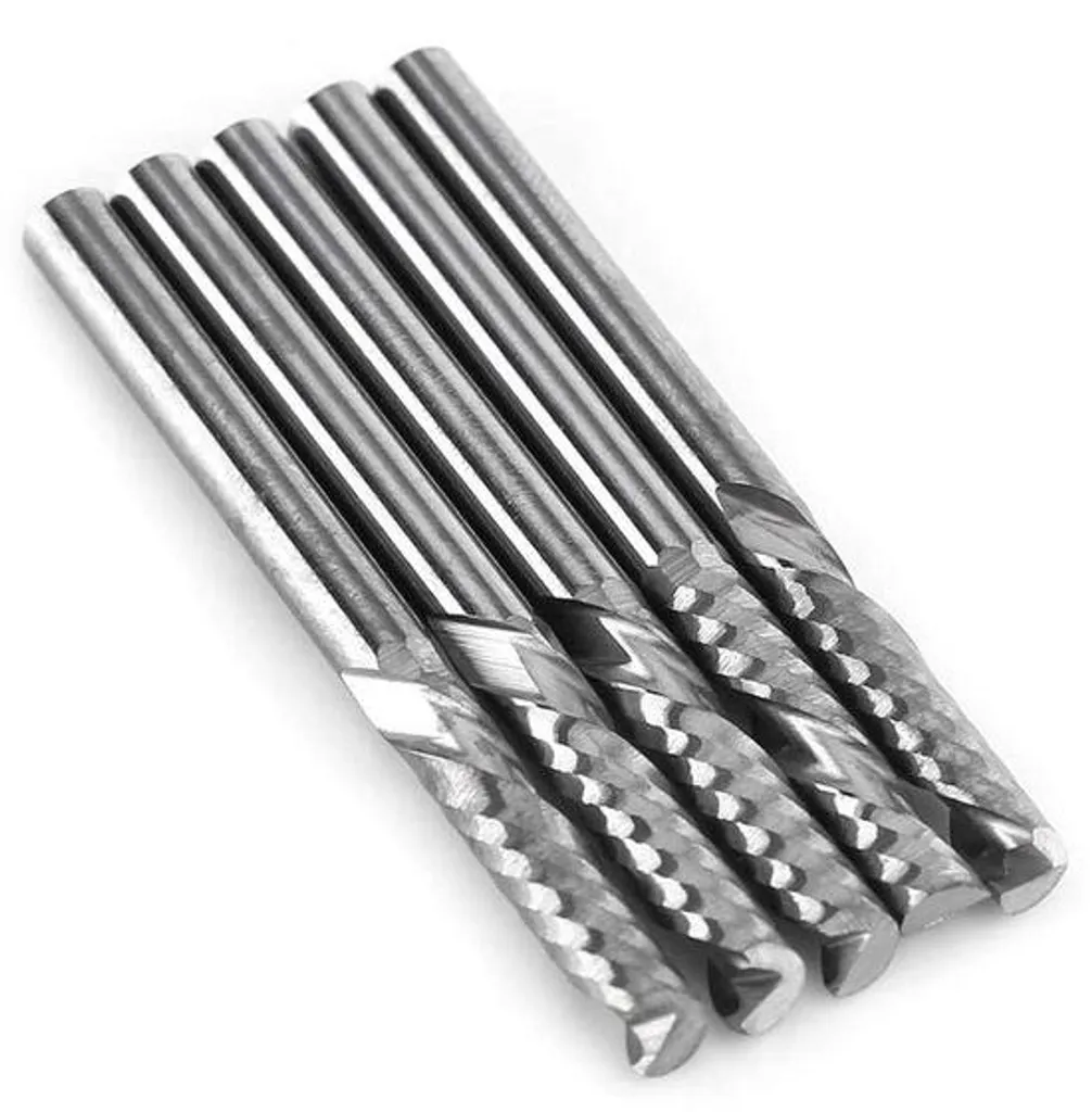 Fraises CNC métal 3.175 mm lot de 5 forets carbure pour micro-usinage