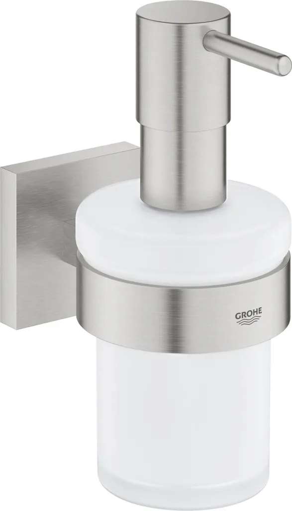 Grohe Distributeur de Savon Start Cube Verre Dépoli et Finition Inox Mat