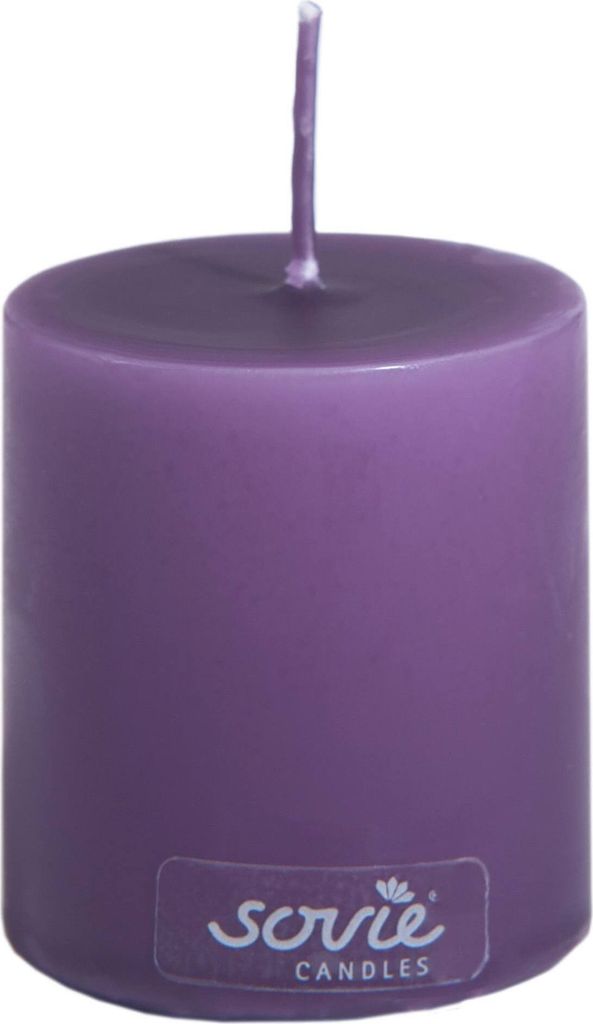 Stumpenkerze Aubergine, Ø 50 x 60 mm - Brenndauer ca. 16 Produktbild 