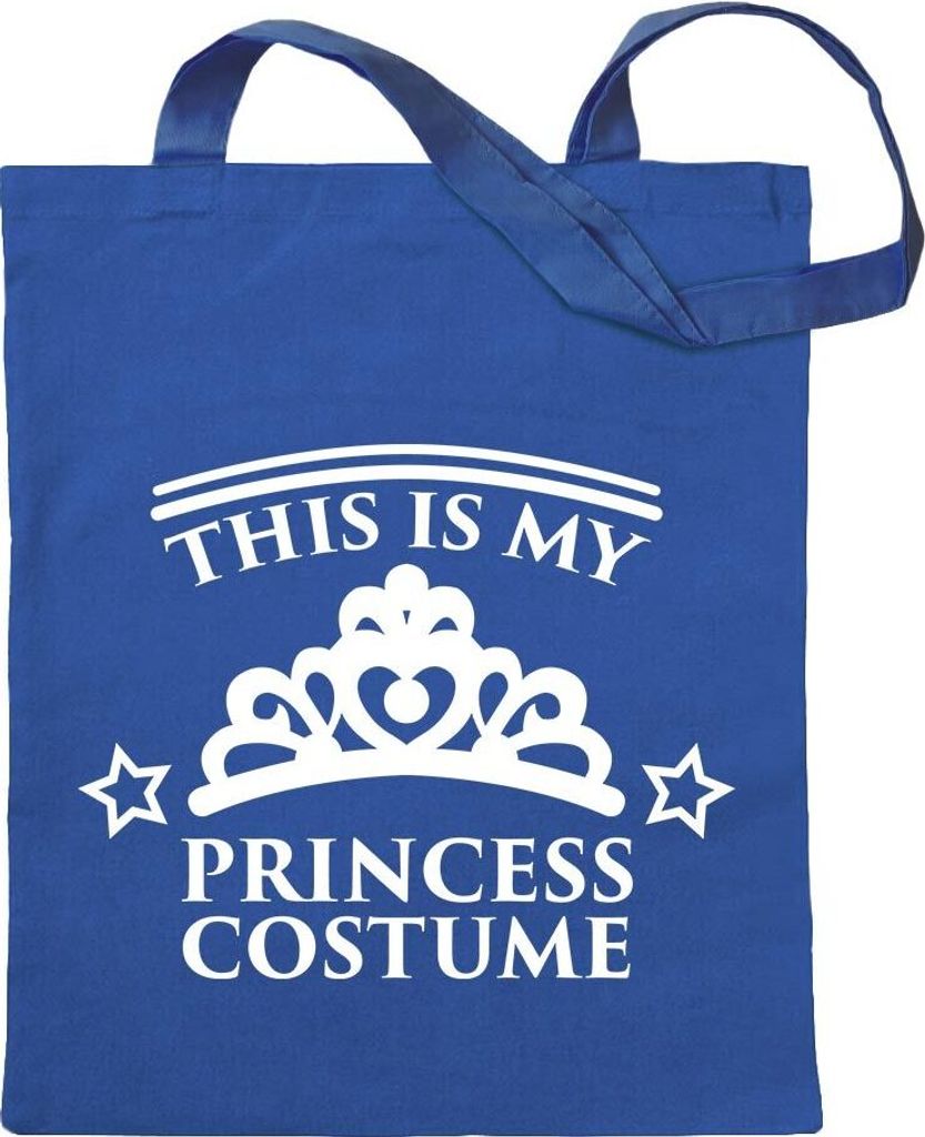 Kiwistar - Baumwolltasche - royalblau - This is my princess costume - Tragetasche Stoffbeutel Umhängetasche langer Henkel