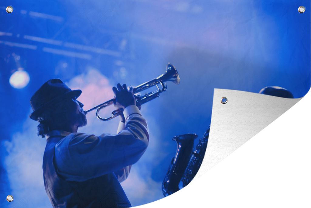 MuchoWow 60x40 cm Outdoor-Poster Gartendeko Sichtschutz Garten Poster für den Garten Jazz in Aktion