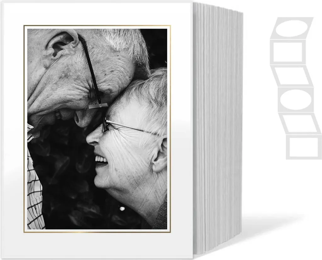 Cadre passe-partout 13x18 blanc et or Daiber pour mise en valeur photo