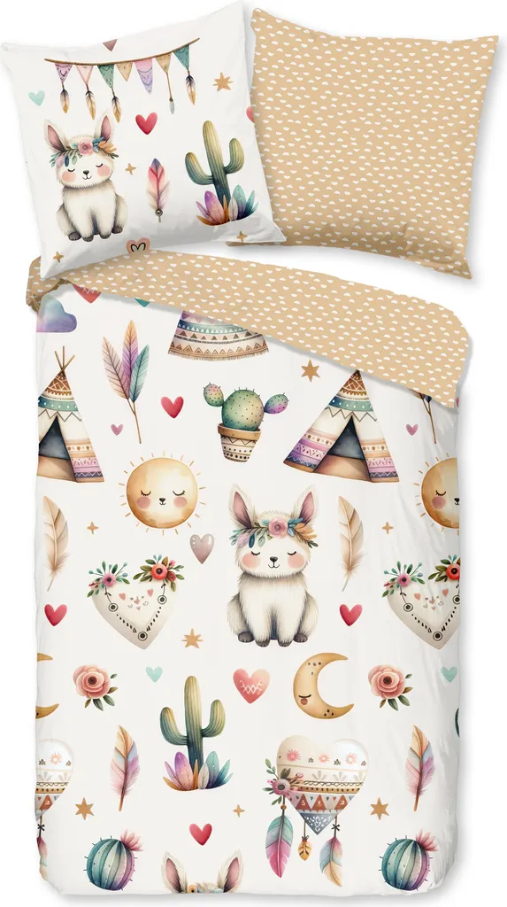 Set Letto Avventura Volpi Deserto Boho 135x200 Cotone Naturale