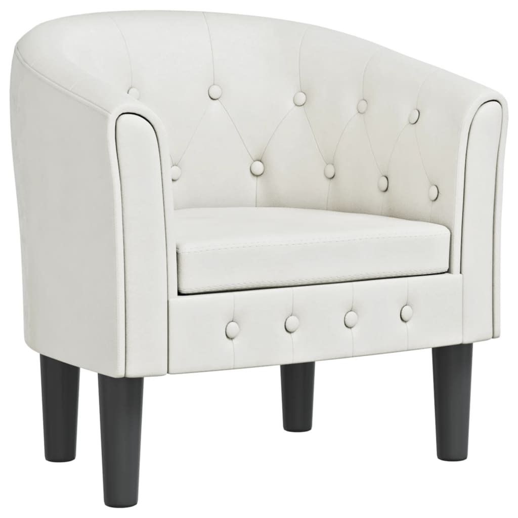 vidaXL Fauteuil club blanc similicuir Image du produit 