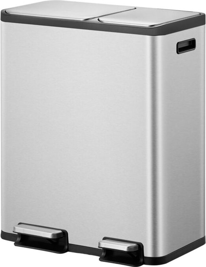 EKO - EcoCasa 1 Treteimer 30+20 Liter - Stainless steel Polypropyleen - Matt Edelstahl