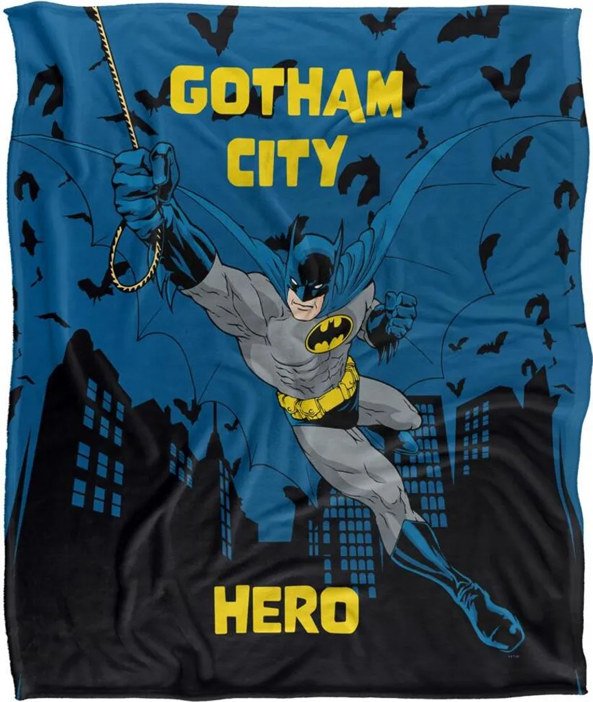 Couverture Batman Plaid Gotham City Hero TV19022 Doux pour Enfant et Ado