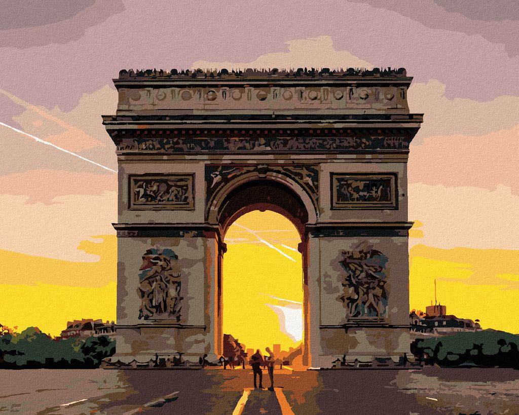Zuty - Malen nach Zahlen - TRIUMPHBOGEN IN PARIS, 40x50 cm, mit Keilrahmen (bereits gespannt)
