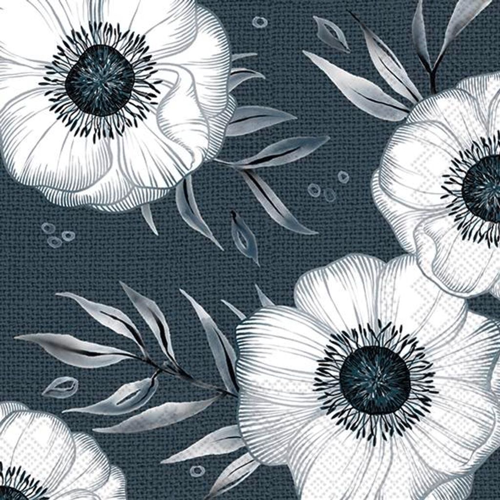 HOLLY FLOWER blue Lunch-Servietten L 995540