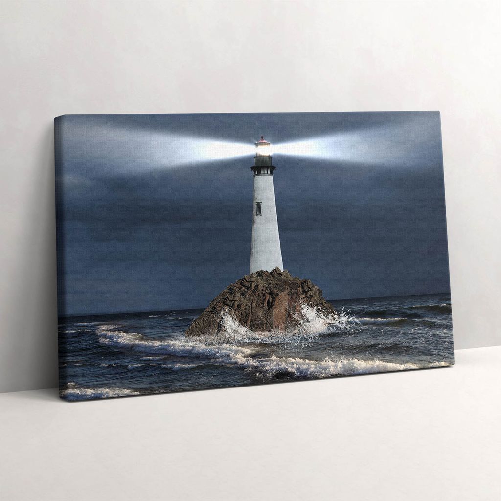Leuchtturm – Leinwandbild Wandbild – 60x40 cm – Leinwandbilder – Wandbilder – Schlafzimmer – Flur