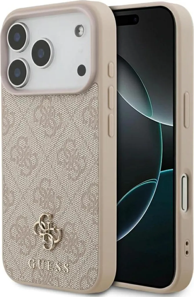 Guess Custodia Rosa MagSafe iPhone 17 Pro | Accessorio Moda Gold Logo