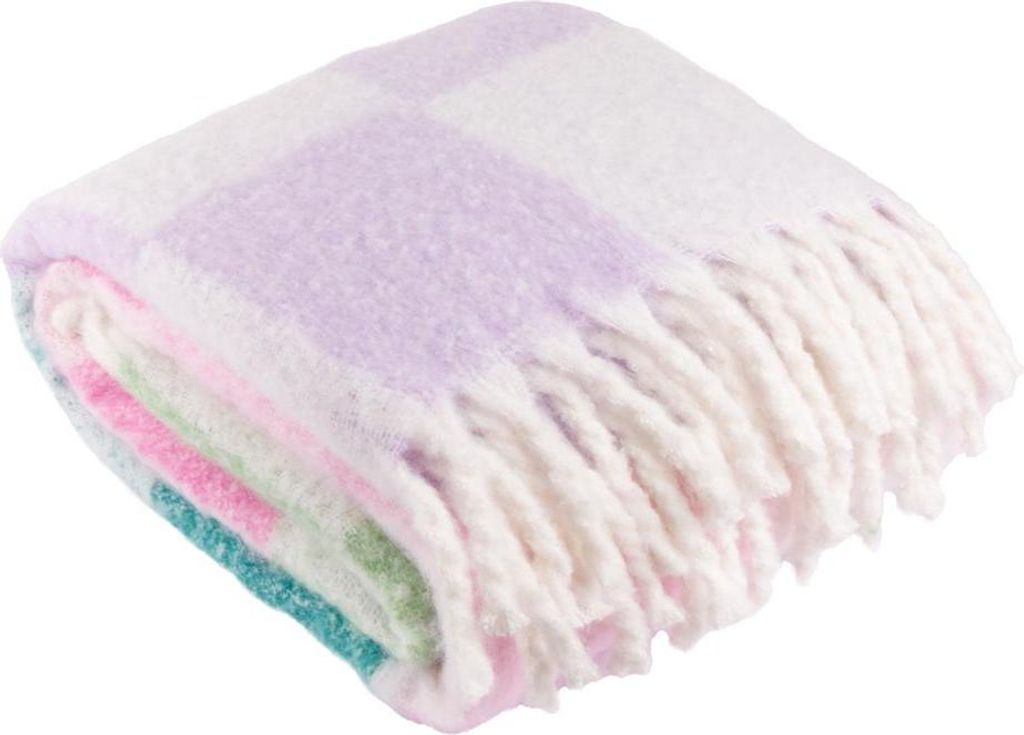 Furn - "Maisie" Kariert Überwurf, Quaste RV3687 (130 cm x 180 cm) (Wasserblüte)