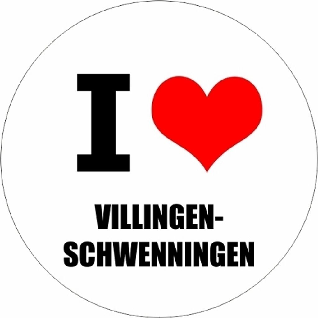 Kiwistar - Autoaufkleber - 5x5 cm - außen klebend - I love Villingen-Schwenningen für Auto, Laptop, Fahrrad, LKW, Motorrad Aufkleber mehrfarbig J...