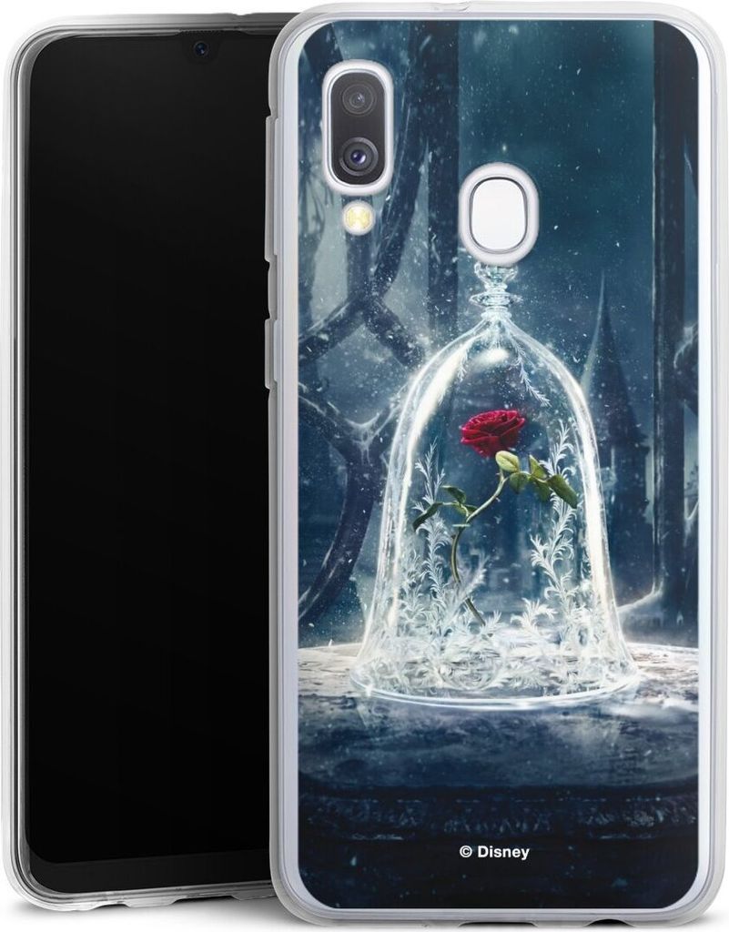 DeinDesign Handyhülle für Samsung Galaxy A40 Silikon Hülle Case Smartphone Schutzhülle Die Schöne und das Biest Disney Princess Rose