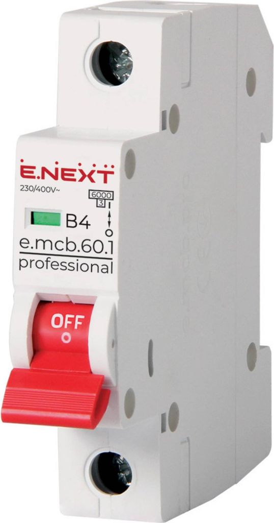 E.NEXT p041004 Sicherungsautomat PRO 1P B 4A 6kA 230/400V Produktbild 