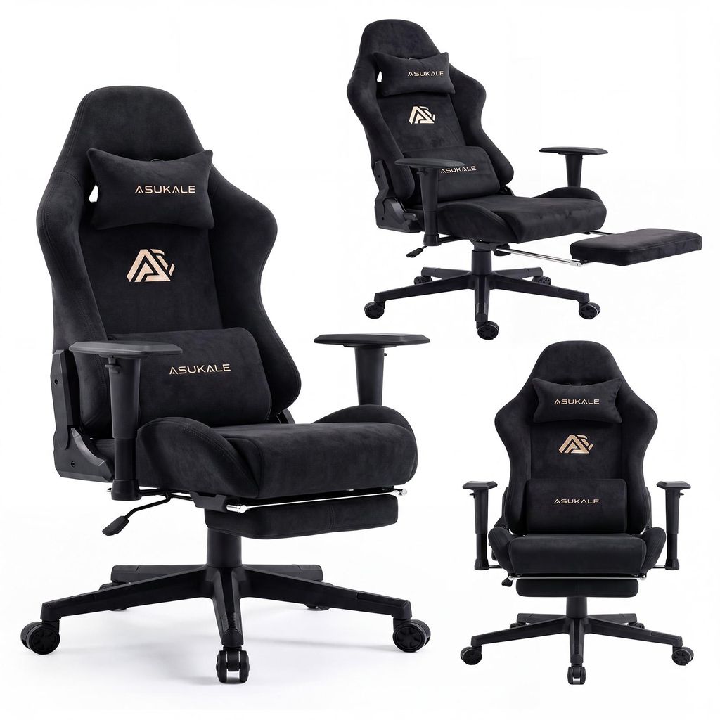 CRELIV -Ergonomischer Gamingstuhl aus Samt mit Produktbild 