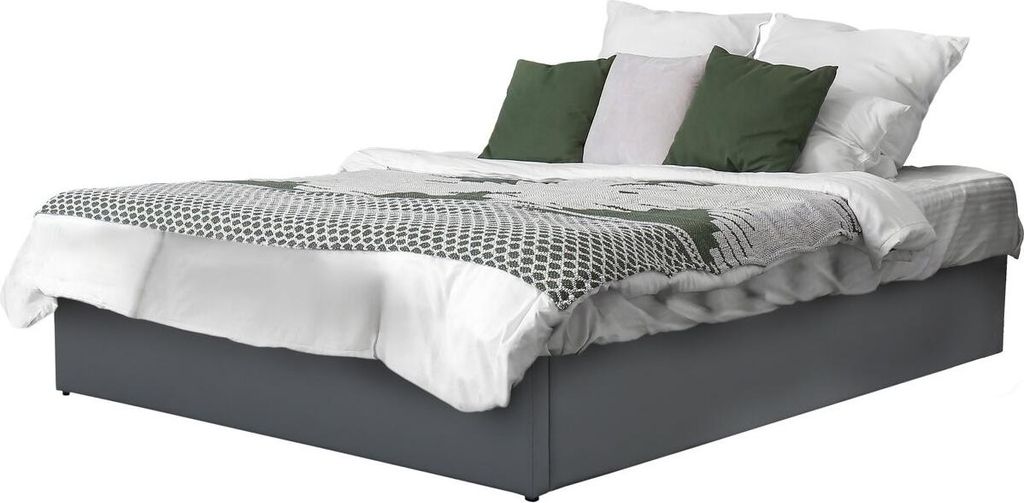 Doppelbett aus PVC mit Bettkasten "Ava" - 160 x 200 cm - Grau