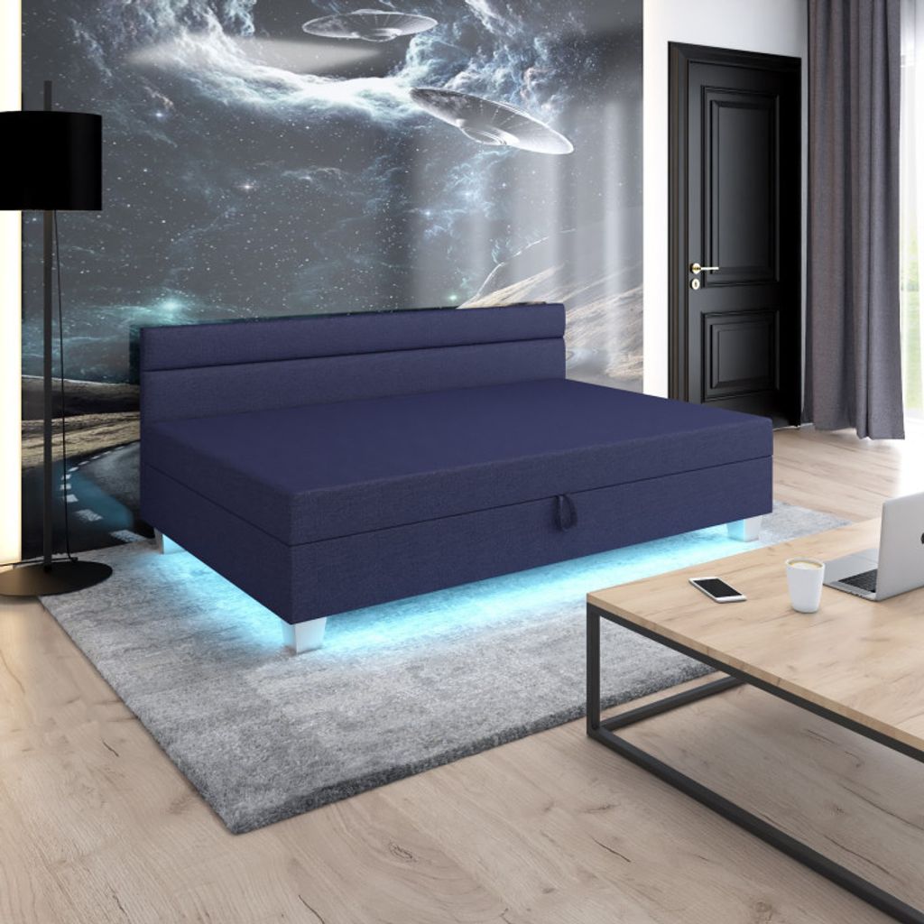 Einzelbett mit Polsterung 120x195 GITA PLUS 2 - blau