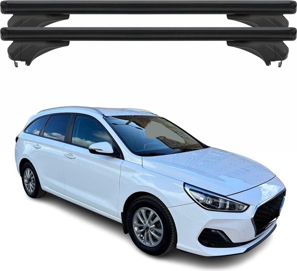 Menabo Dachträger für Hyundai i30 PD Kombi 2016-2025 Aluminium Schwarz 2 tlg
