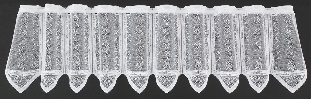 Gardinen Kranzusch Scheibengardine Jaquard in Karooptik 30x124 cm H/B weiß Bistrogardine Vorhang Küche 1er Pack