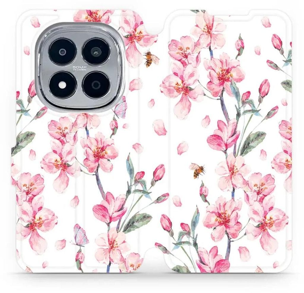 Handyhülle mit klappe für Xiaomi Redmi Note 15 Pro 4G, Mobiwear Book, Rosa Frühling