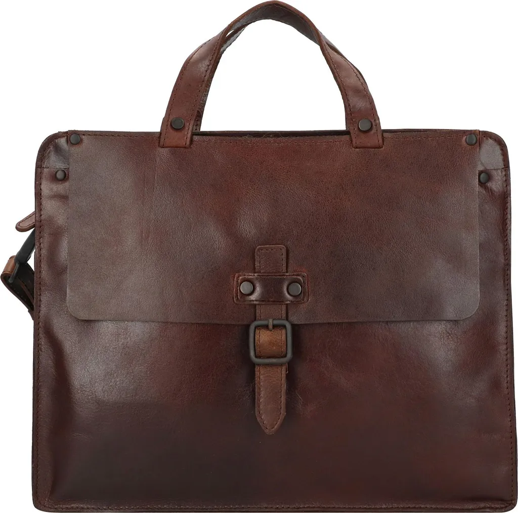 Mallette Cuir Double Compartiment Aberdeen Brown Marron Foncé de Qualité - 2