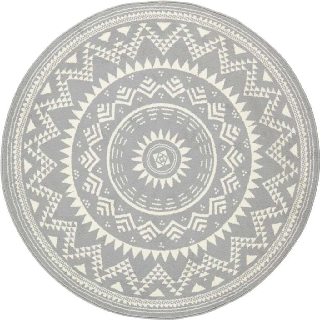 Tapis gris Valencia Grey 103444 rond 200cm - Texture douce et design