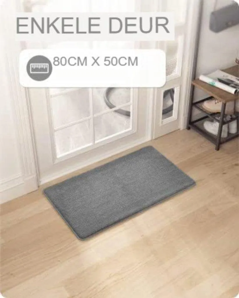 Tapis d'entrée noir 50x80 cm absorbant - Paillasson intérieur lavable