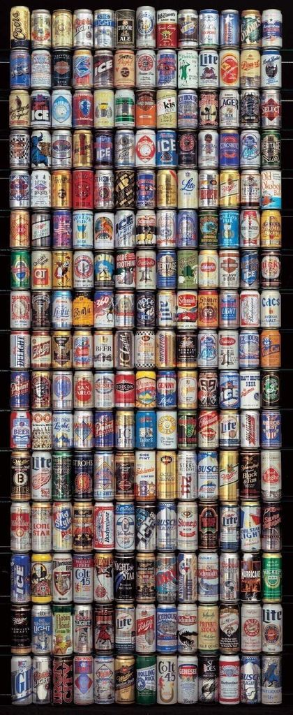 Papermoon American Beer Cans Vlies Fototapete 90x200cm.