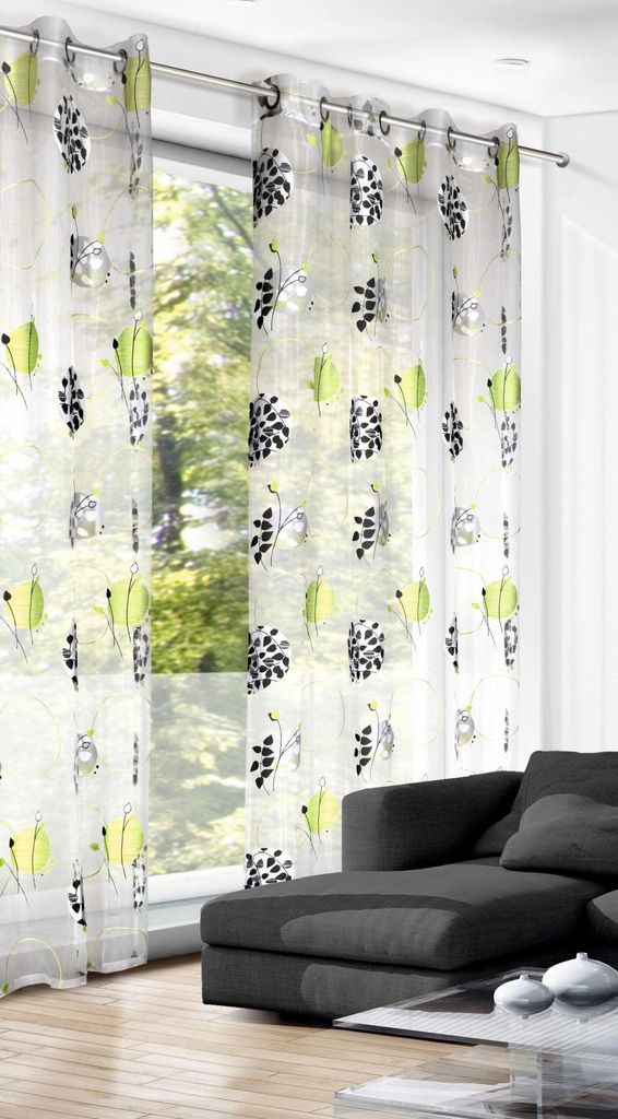 Ösenschal Punkte 245x135cm - Vorhang mit Ösen - Größe Produktbild 