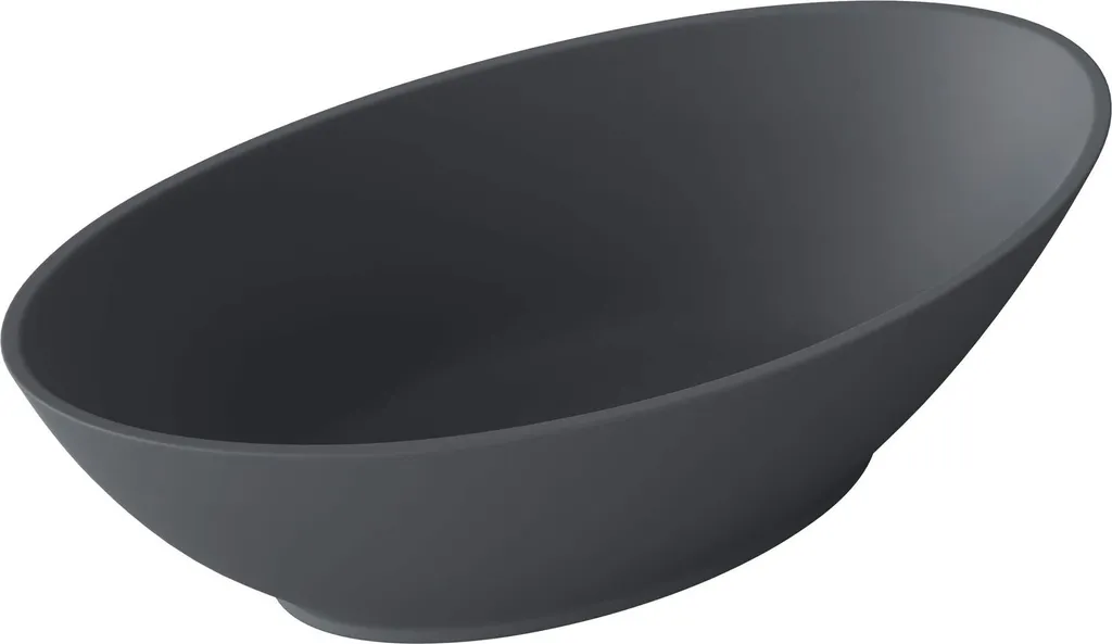 Grande vasque à poser rectangulaire 62 cm lave-main gris anthracite