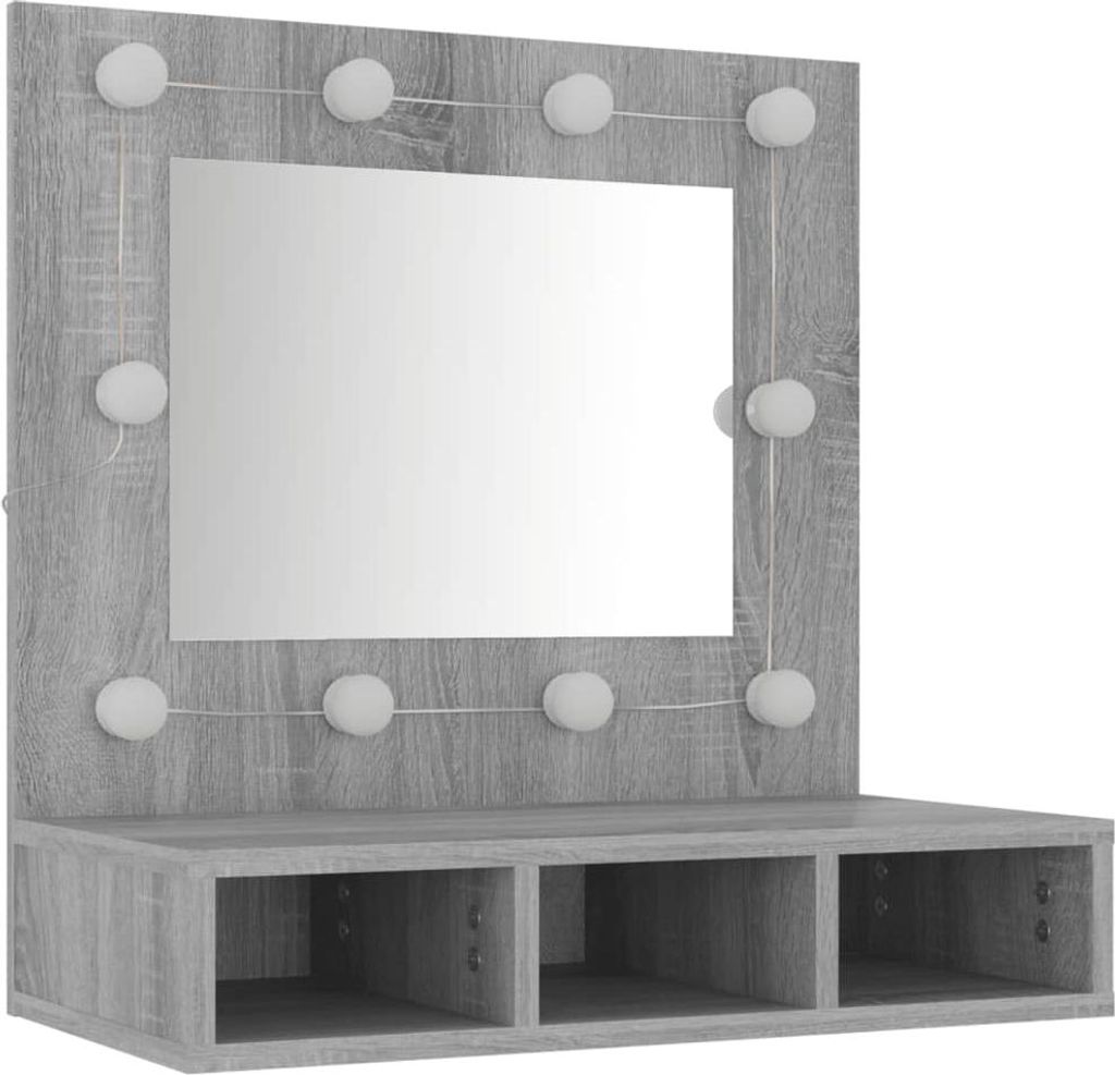 vidaXL Zrkadlová skrinka s LED diódou Sonoma 60x31,5x62 cm Obrázok produktu 
