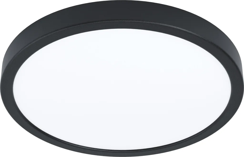 Plafonnier LED salon et couloir FUEVA 5, éclairage plafond noir plat