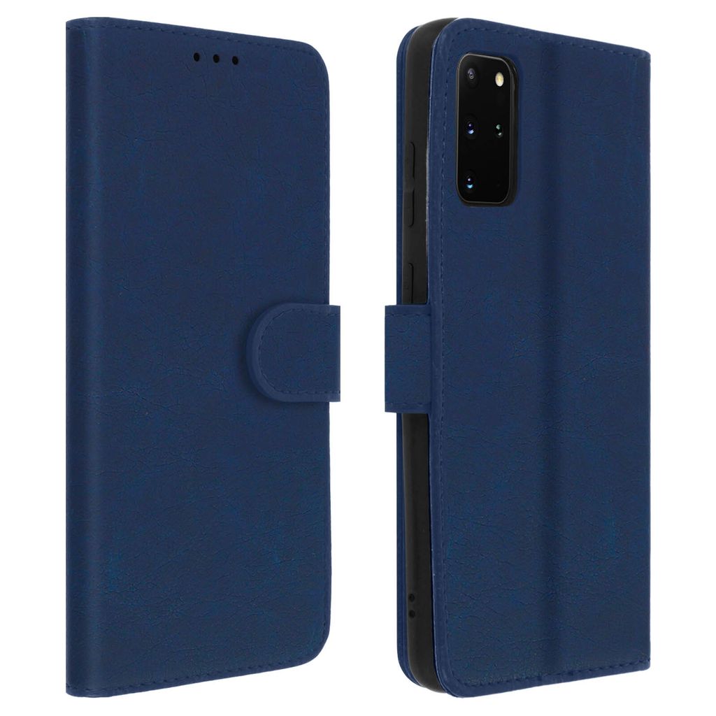 Flip Cover Geldbörse, Klappetui Kunstleder für Samsung Galaxy S20 Plus – Blau