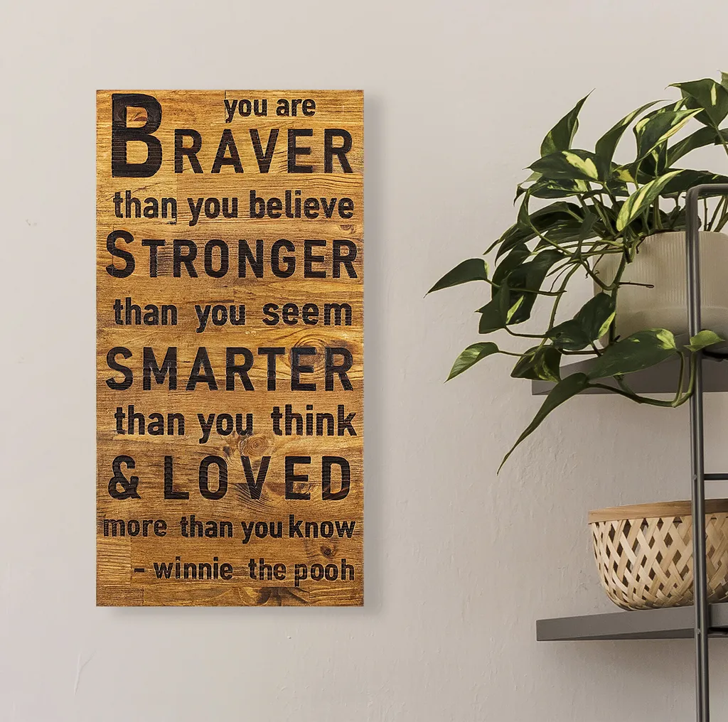 Panneau Mural Déco 100% Bois Épaisseur 3cm Noyer et Noir Braver