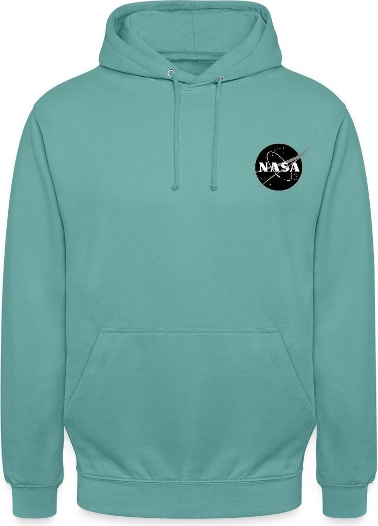 Spreadshirt NASA Klassisches Brustogo In Schwarz-Weiß Uni Hoodie, 3XL, Pastelltürkis