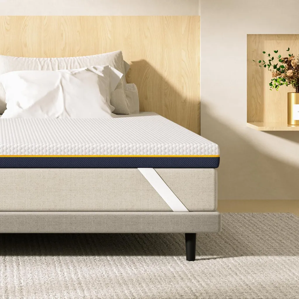 Surmatelas 90x190 Anti-Chaleur et Mal de Dos, Mousse Mémoire Gel Bambou