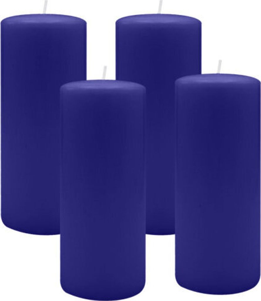 4er Set Adventskranzkerzen Royalblau Ø 40 x 200 mm