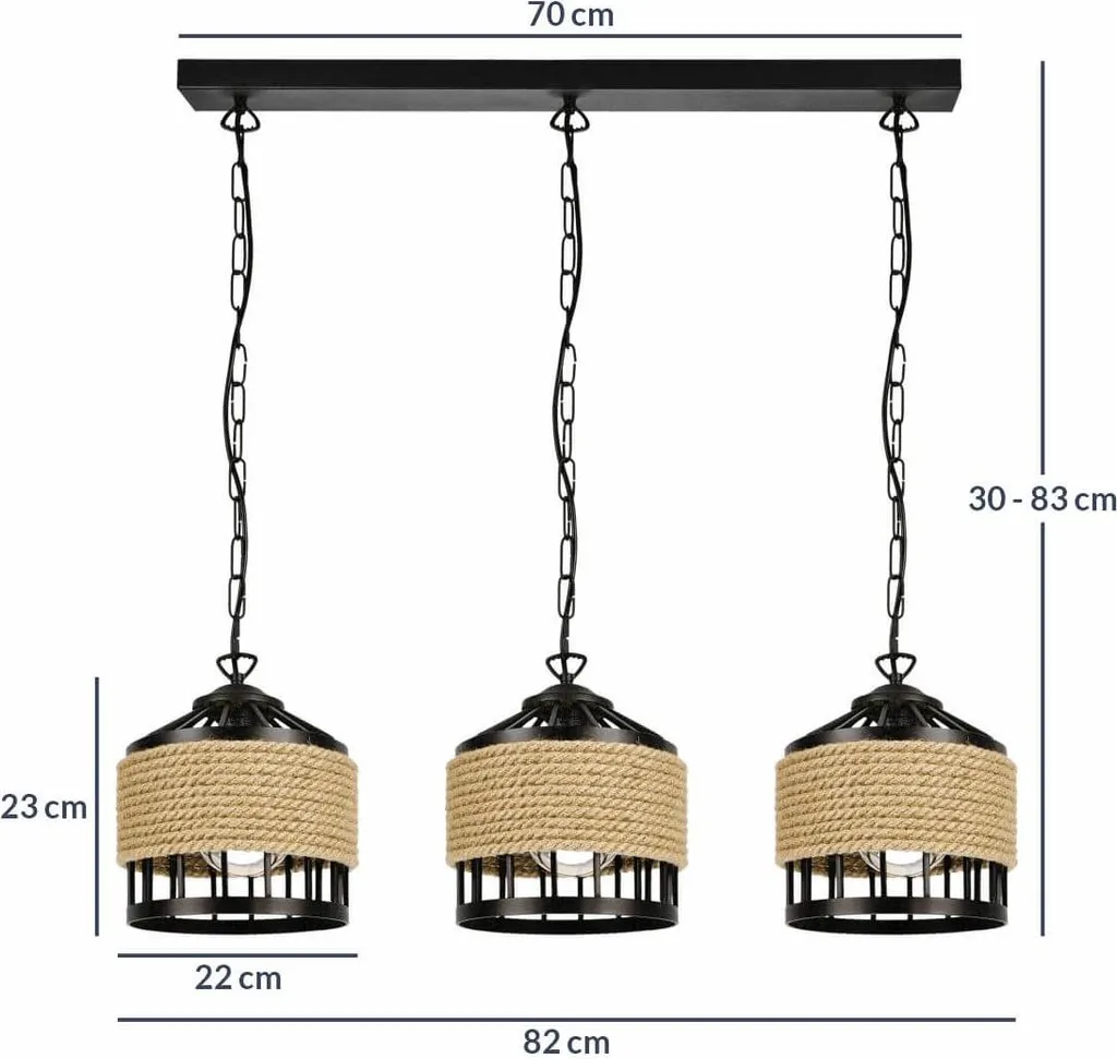 KOLOSEUM 3 Lampe suspendue noire design rustique et bohème chic - 2