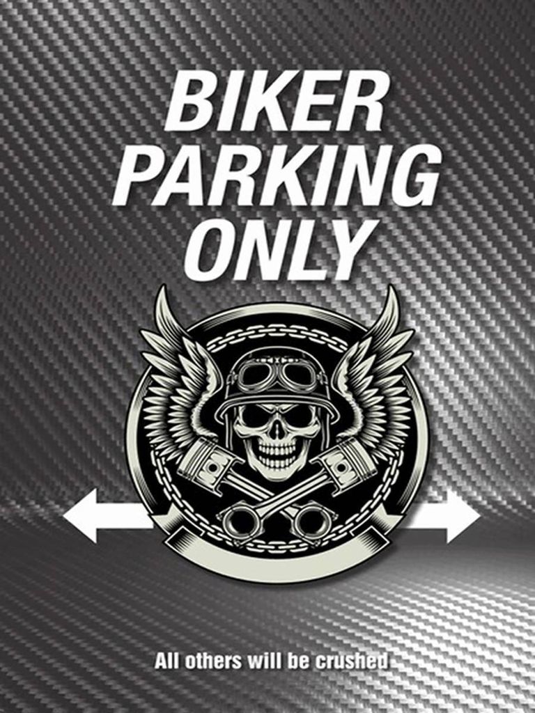 vianmo Holzschild 40x30 cm Biker parking only all others