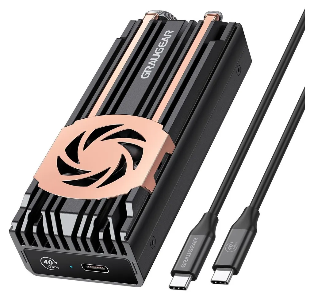 GRAUGEAR Boîtier Externe SSD M.2 NVMe PCIe 4.0 USB-C 40Gbps G-AL-M2-40G