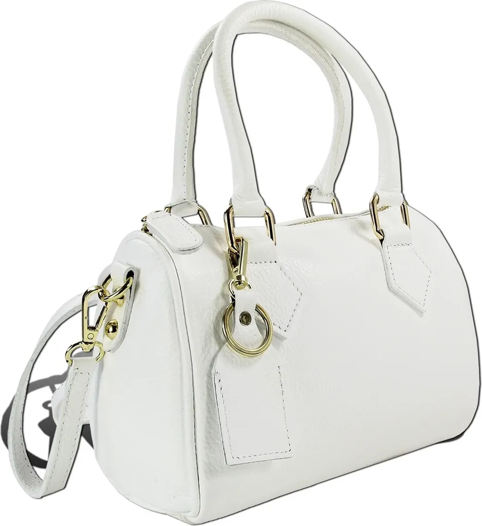 Sac à main en cuir blanc véritable pour femme - Élégance Toscanto