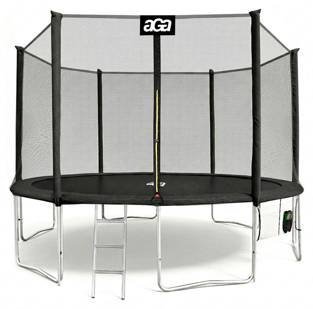 Aga SPORT PRO Trampolin 430 cm Schwarz + Sicherheitsnetz + Leiter + Schuhfach