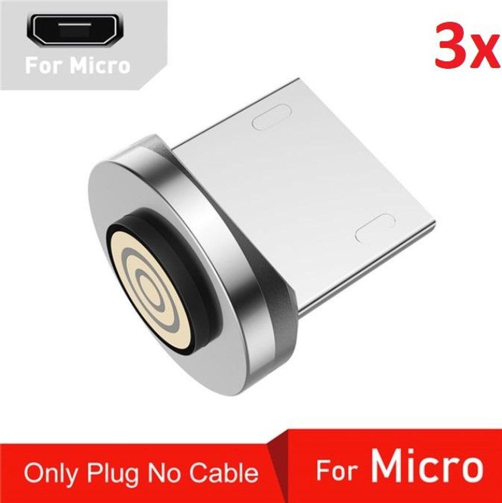 3x Micro USB Adapter für Laden + Daten 60W Magnet Schnell Ladekabel Schnellladung 3in1 Handykabel