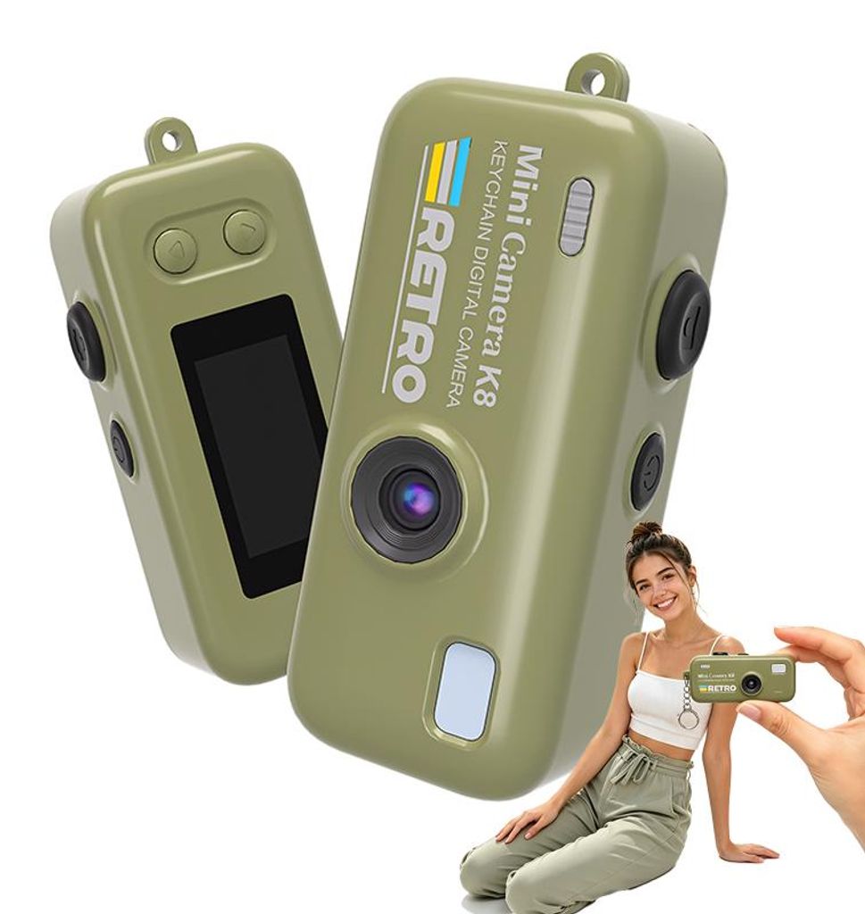 ZELURXX Retro Schlüsselanhänger Kamera Mini Digitalkamera Produktbild 